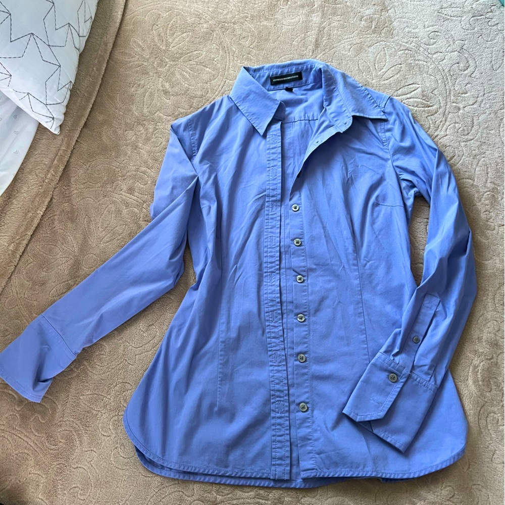 Express Light blue long sleeve shirt